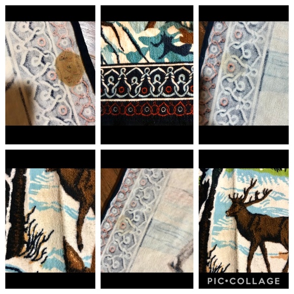 VTG Deer Elk Tapestry Wall Hanging Rug Rustic BOHO - Picture 6 of 7